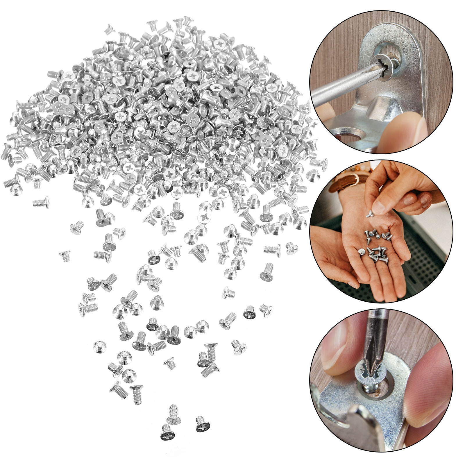 600 Pcs Screw Premium Durable Professional Prime Thread Cross for Home Wall Plate