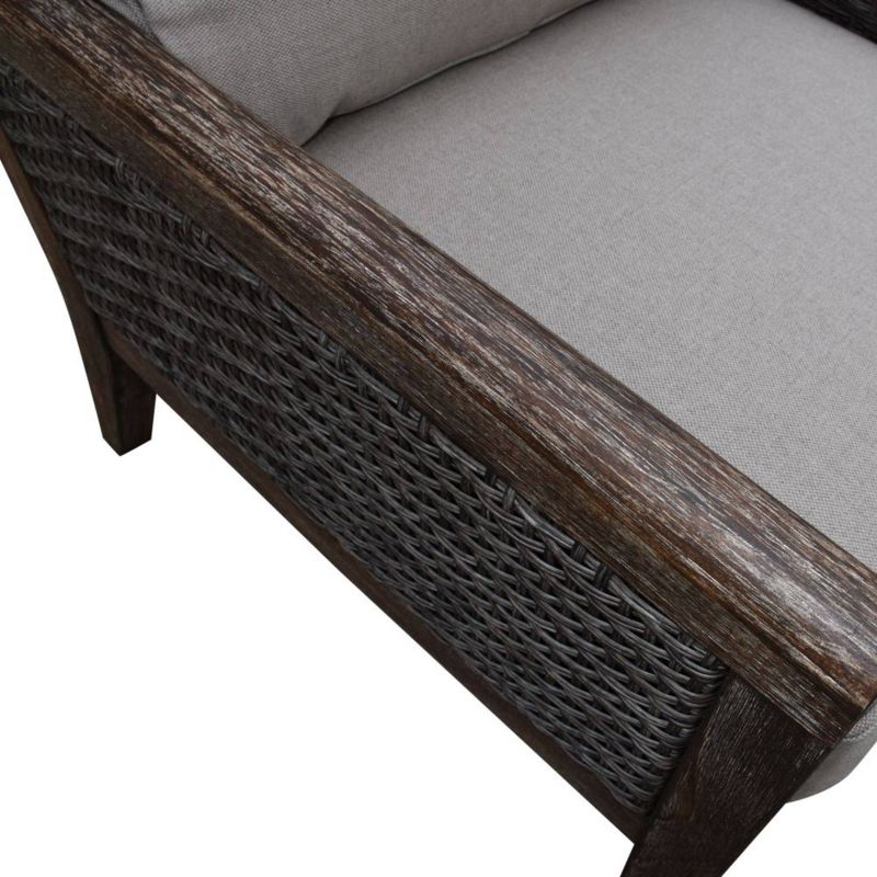 Bermuda 4pc FSC Teak Motion Loveseat Seating Set - Taupe - Courtyard Casual