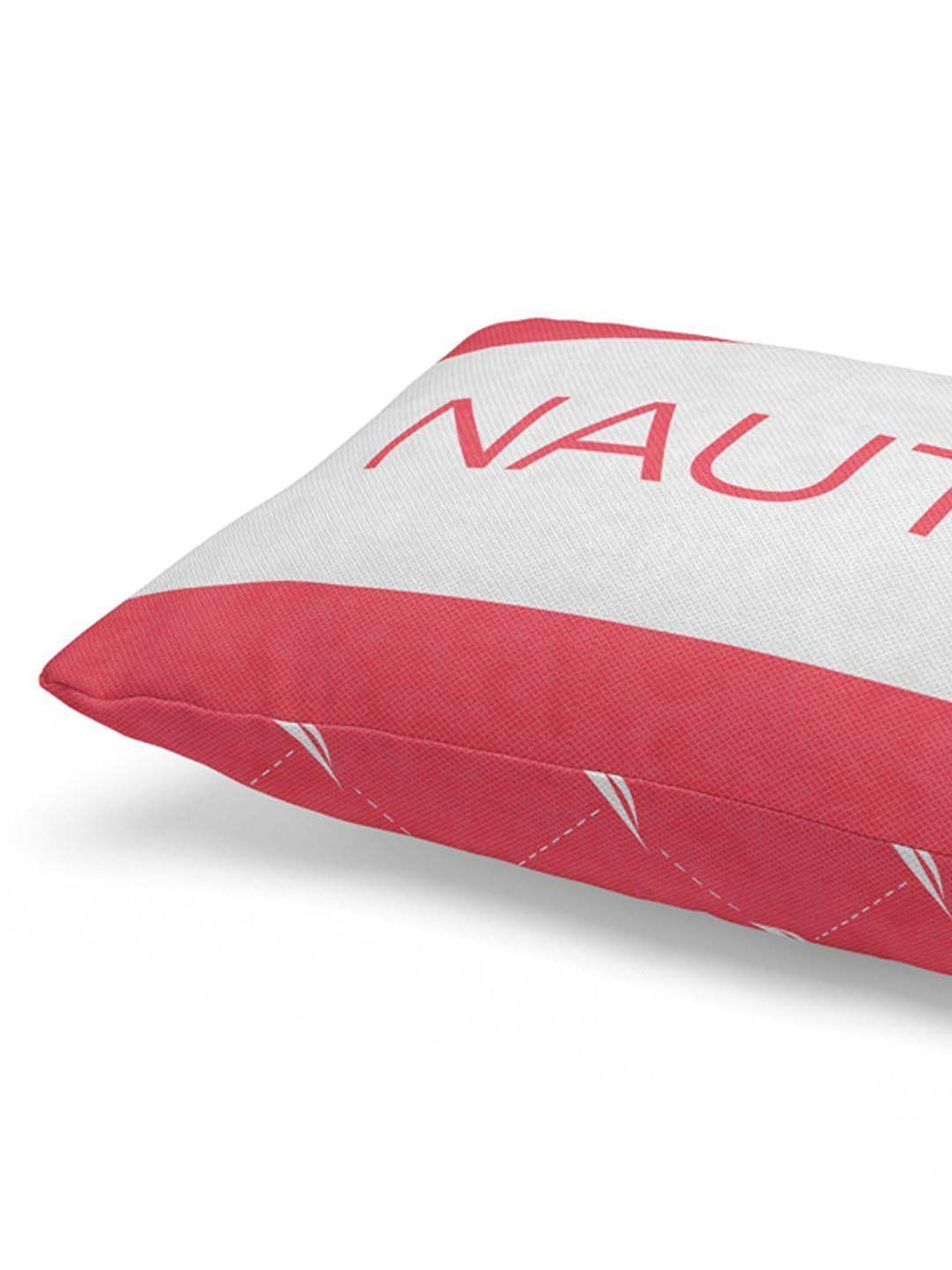 Nautica Logo Stripe Coral Microfibre 300 GSM Premium Cushion Covers - Set of 2