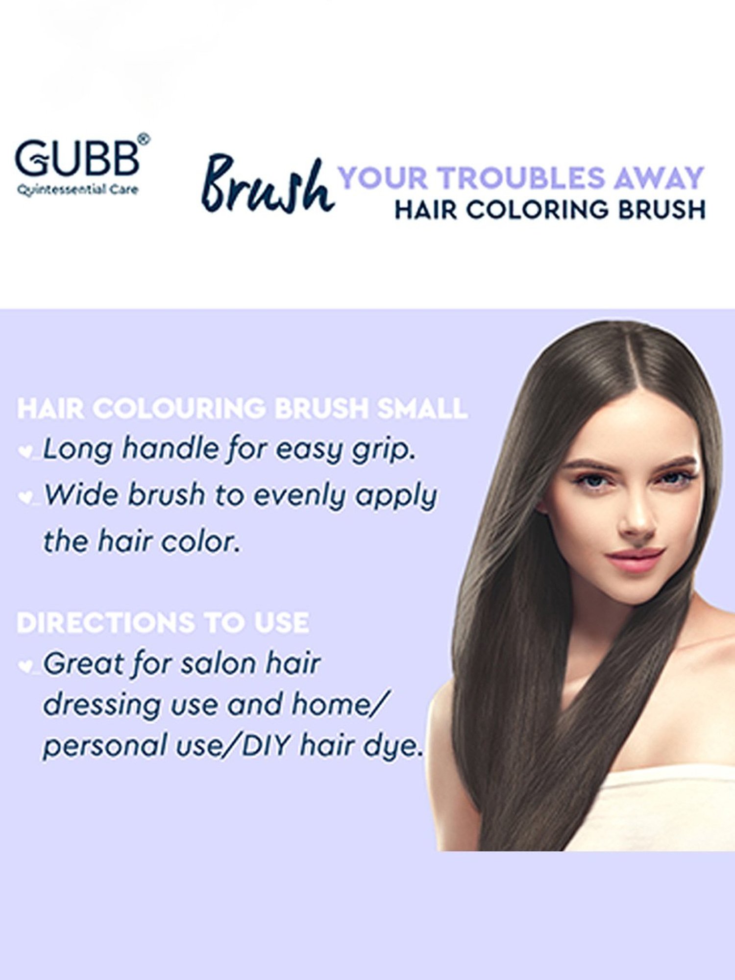 GUBB Hair Colouring Brush, Hair Dye Brush for Hair Colour Application - Small