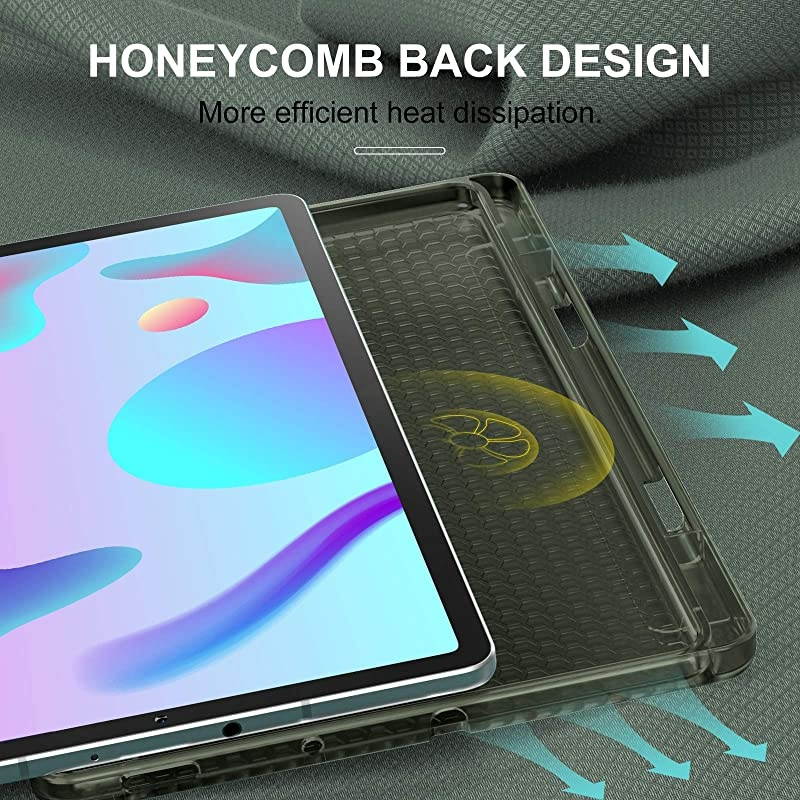 Galaxy Tab S6 Lite Case with S Pen Holder TriFold Case with Frosted Translucent Back Fit Samsung Galaxy Tab S6 Lite 104 SMP610P615 2020 Tablet Support Auto WakeSleep Midnight Green