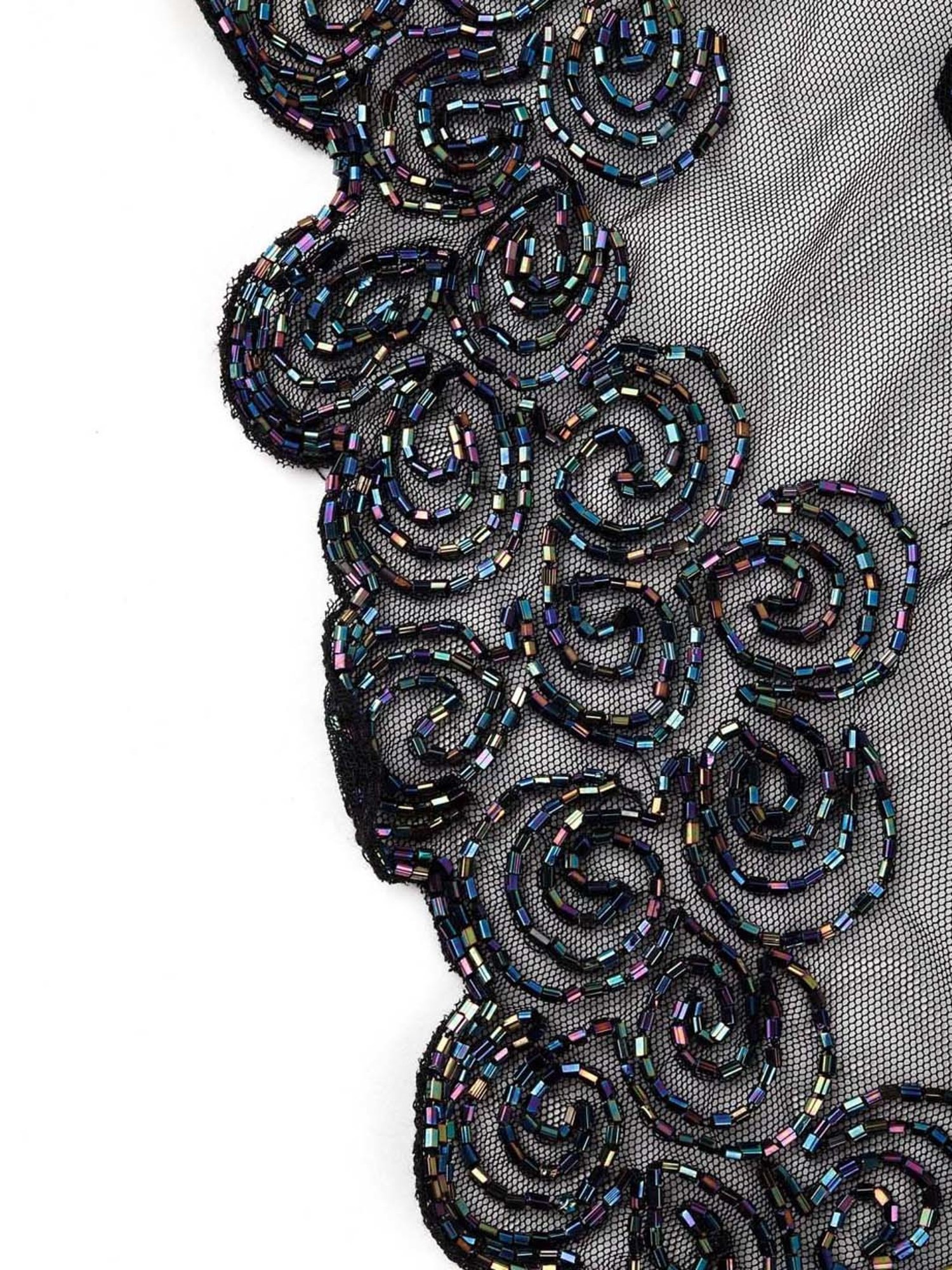 Odette Black Embellished Fancy Short Cape