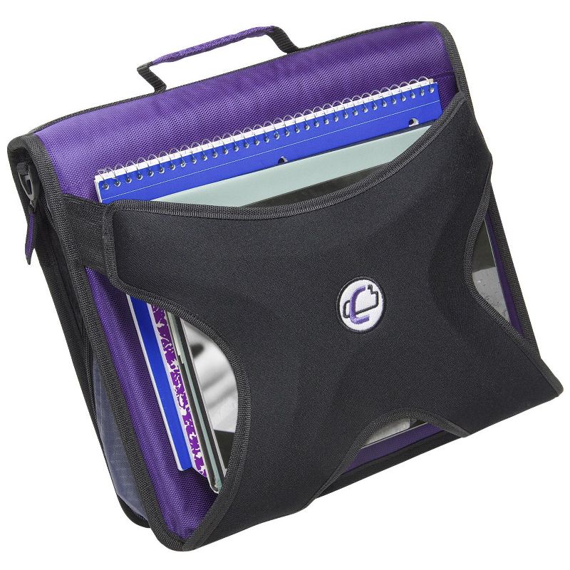 Case-it The X-Hugger Zipper Binder with Tab File, 2 Inch O-Ring, Purple