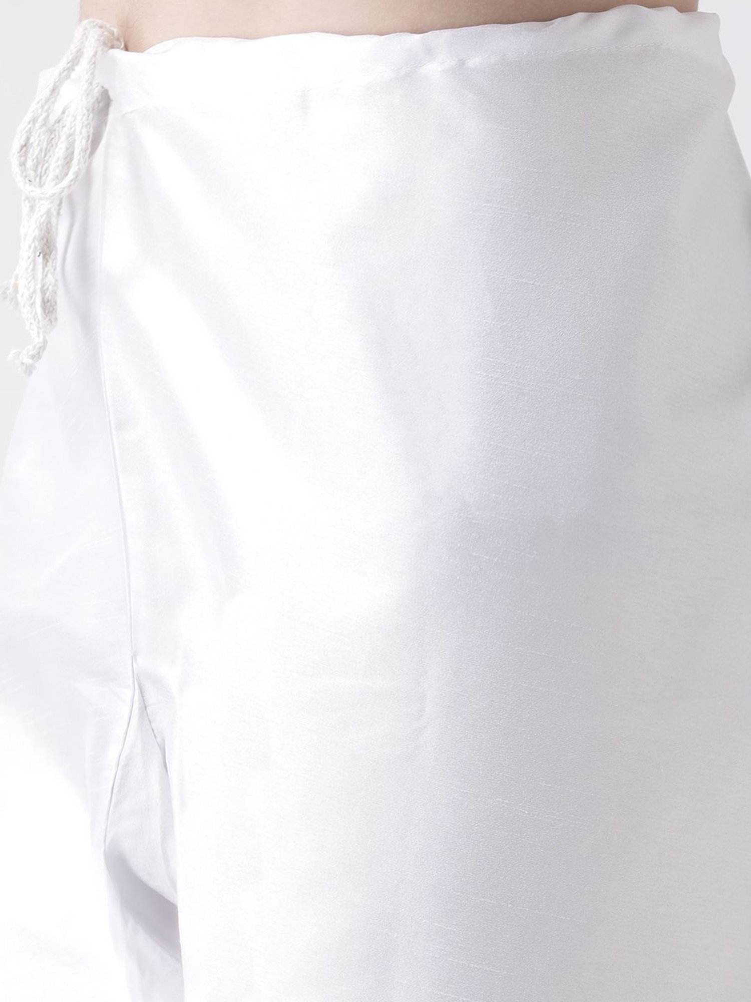 Vastramay White Cotton Straight Fit Embroidery Ethnic Suits