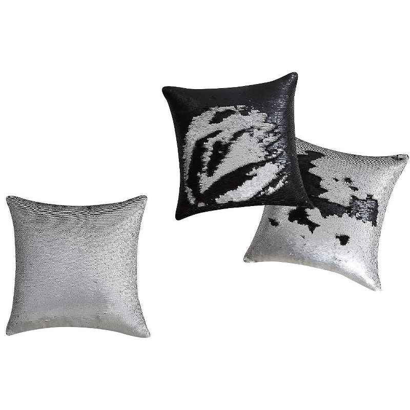 VCNY Home Sequin Mermaid Decorative Pillow - Silver Mermaid Pillow - 16 x 16