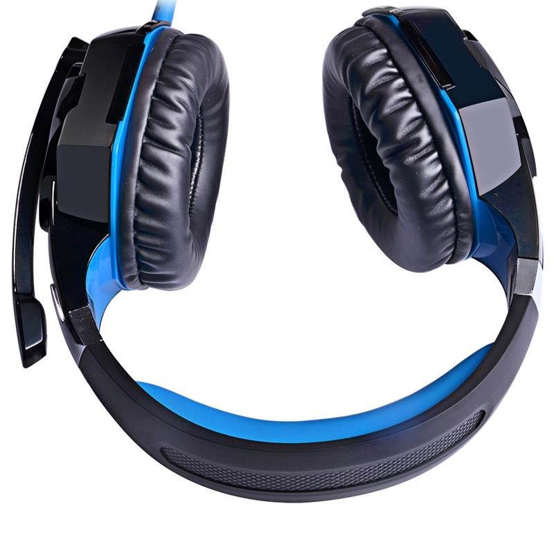 EACH G2000 Over-ear Stereo Bass Gaming Headset with Mic & LED Light for Computer, Cable Length: 2.2m(Blue)