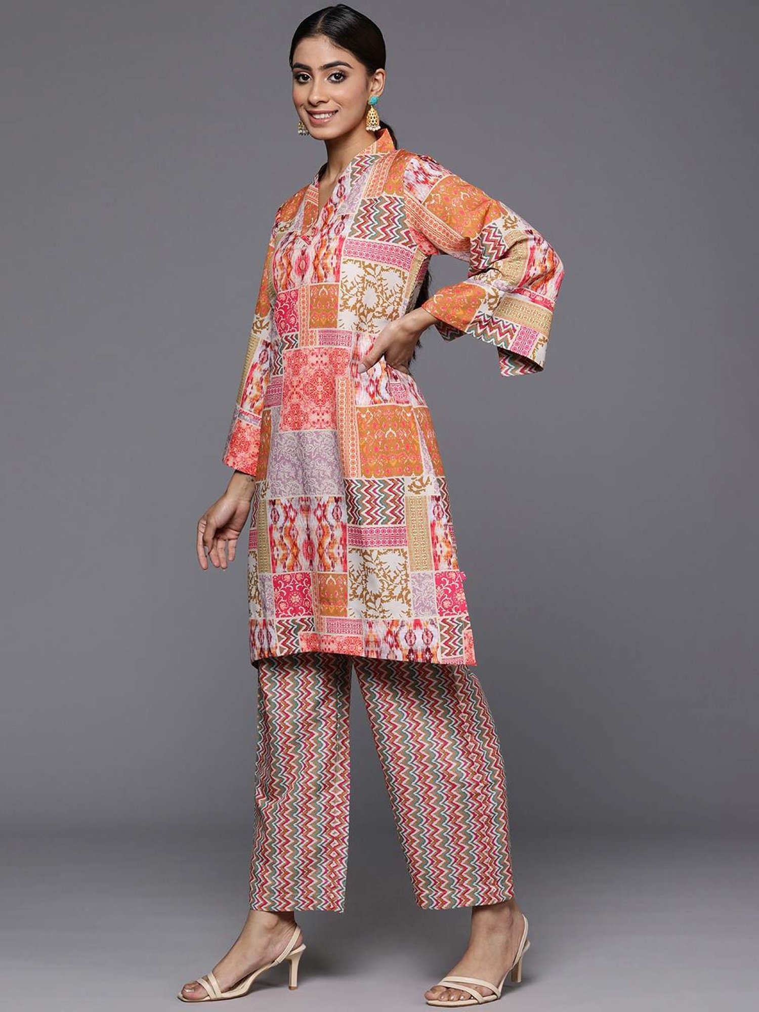 Varanga Multicolored Printed Kurti Palazzo Set