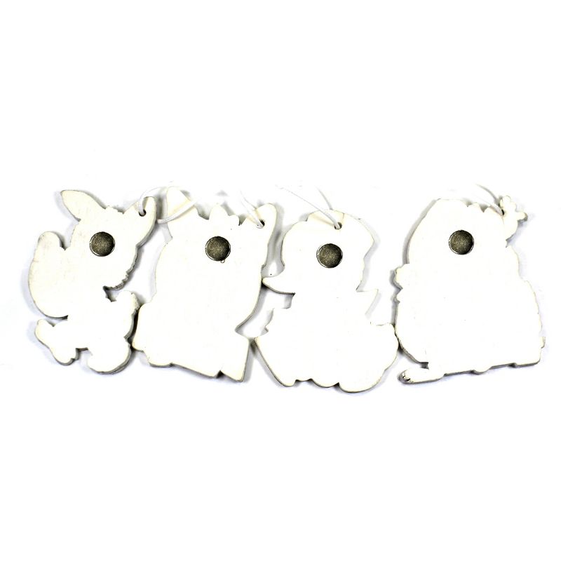 Easter 3.5" Retro Easter Ornament Set/4 Bunnies Chick  -  Tree Ornaments