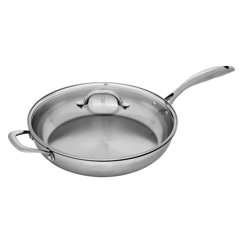 Swiss Diamond 12.5" Premium Stainless Steel Saute Pan with Lid