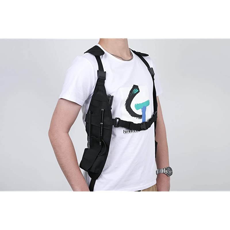 Double Radio Shoulder Harness Holster Chest Holder Vest for Two Way Radio Search Rescue Essentials