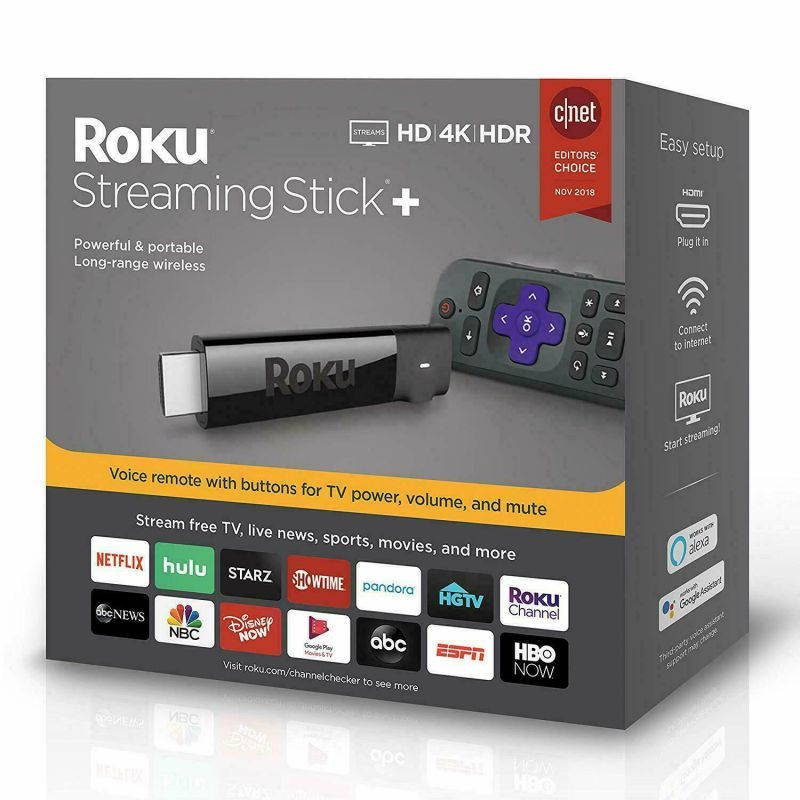 Roku 4K HD HDR Media Streaming Stick+ Voice Remote 3810R
