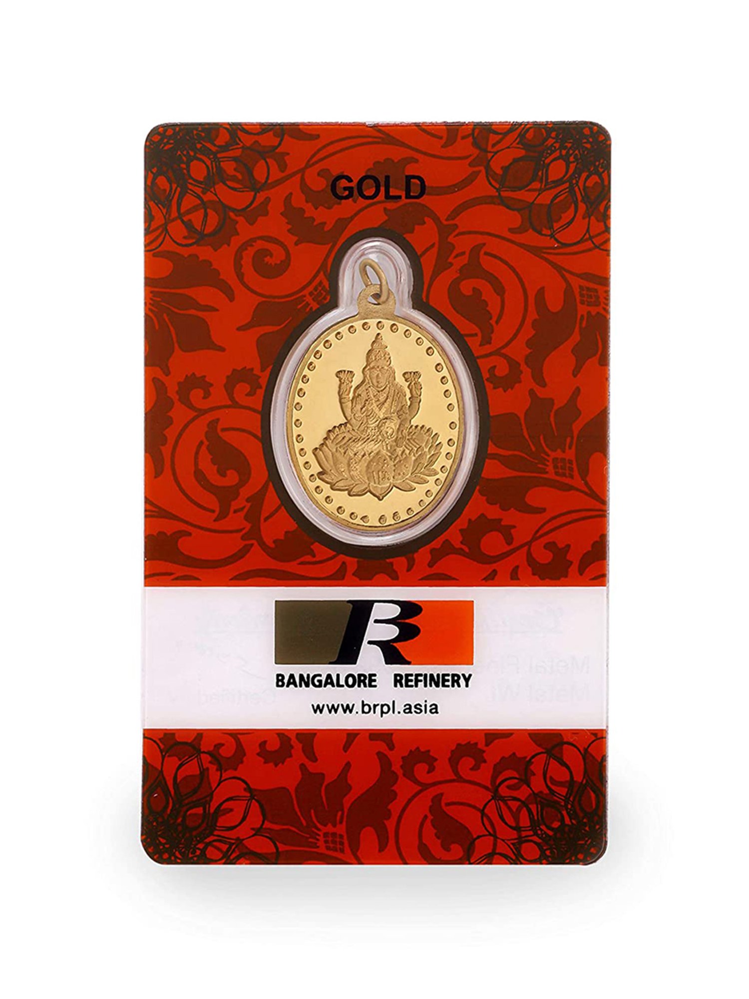 Bangalore Refinery Lakshmi 24k (999) 6.2gm Gold Coin cum Pendant