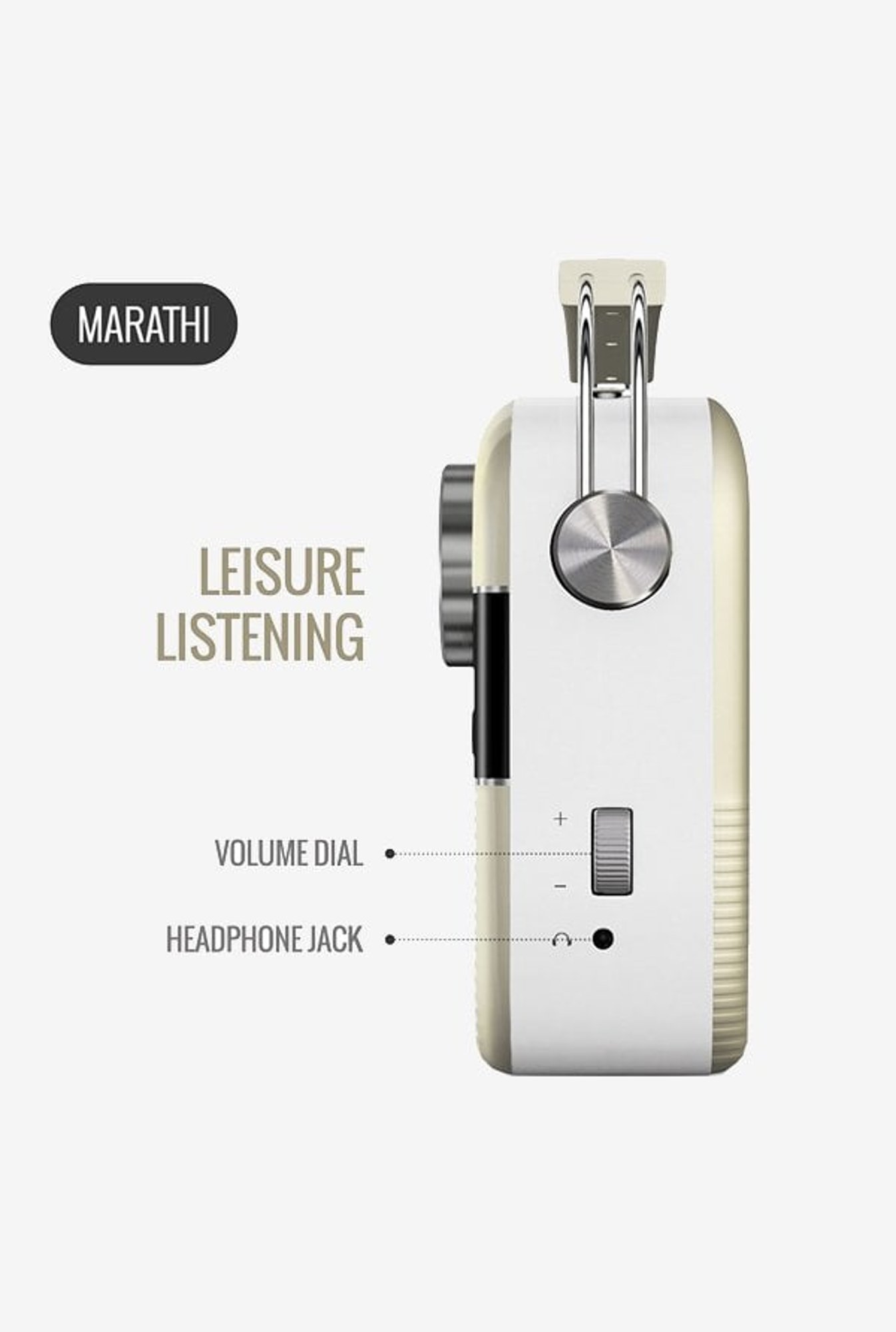 Saregama SC03 Carvaan Marathi Bluetooth Speaker (Porcelain White)