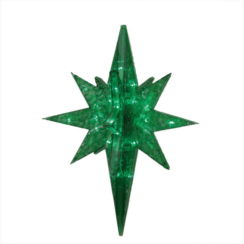 Penn 19" Green LED Lighted Twinkling 3D Bethlehem Star Hanging Christmas Outdoor Decoration