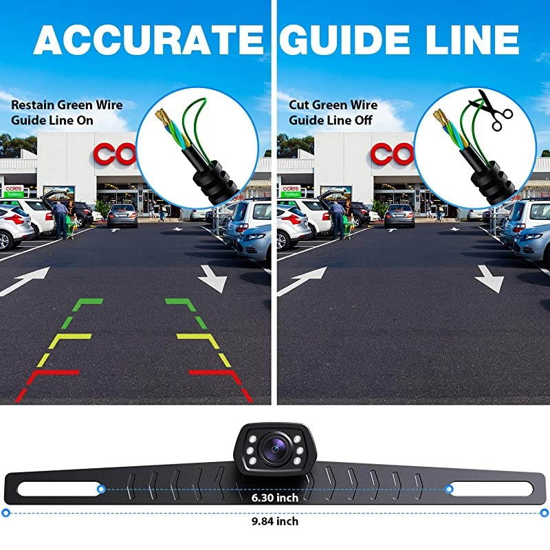 Backup Camera for Car Pickup Trucks SUVs Vans RVs License Plate Rearview Camera Night Vision IP69 Waterproof Wide ViewB01