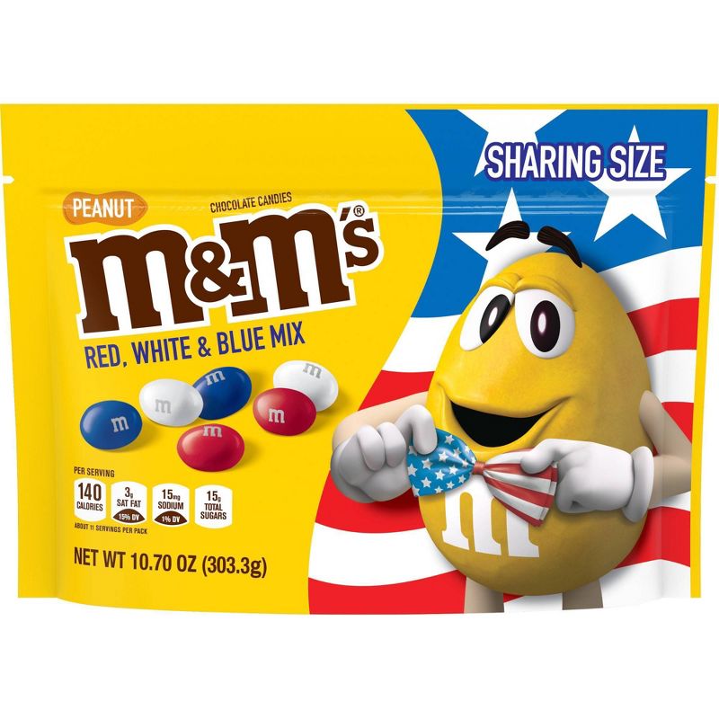 M&M's Red White and Blue Peanut Chocolate Candies - 10.7oz