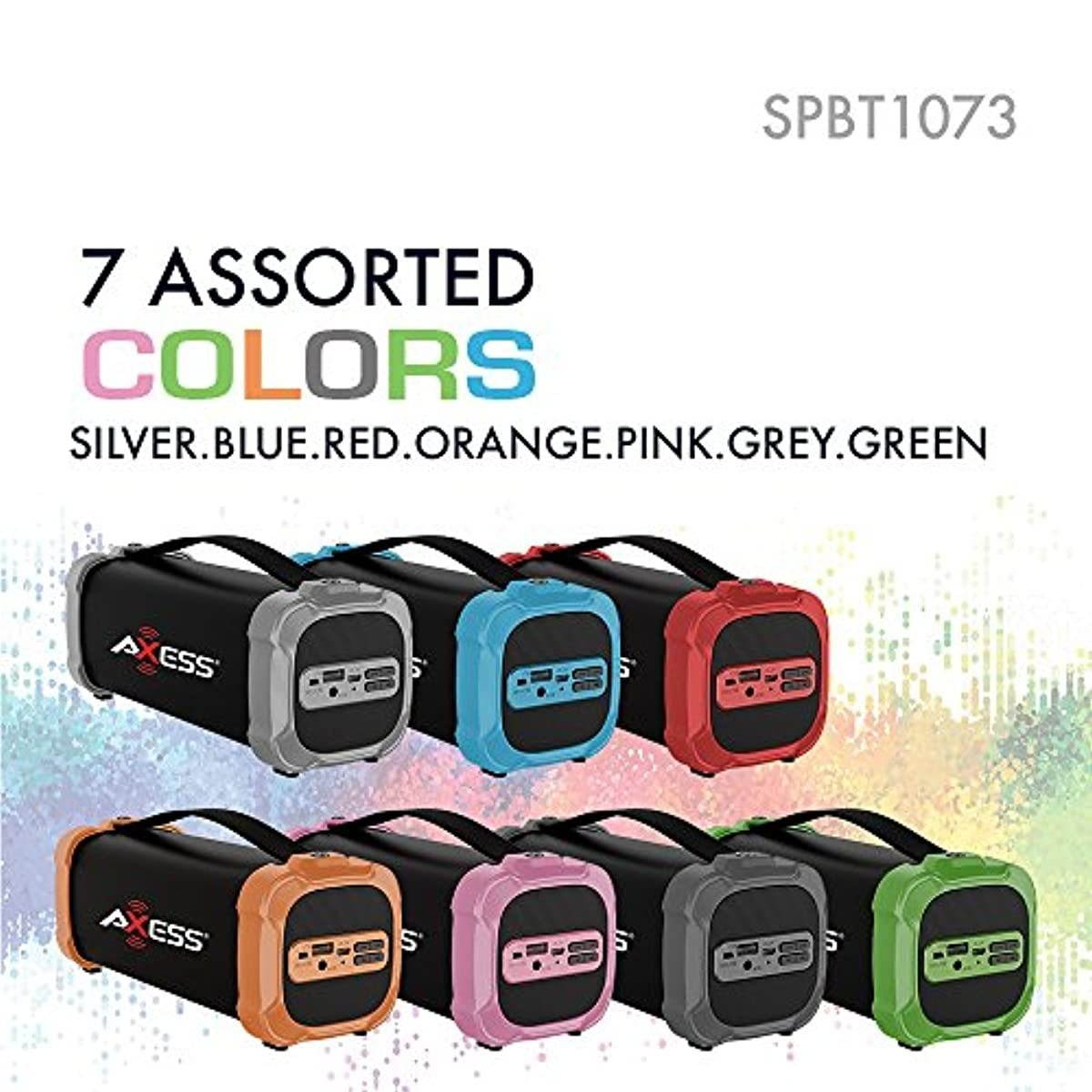 Bluetooth Speaker with USB, Built-In 3.5mm Line-In Jack Rechargeable Battery and Subwoofer Blue. Axess SPBT1073 Portable Indoor/Outdoor Bluetooth Speaker