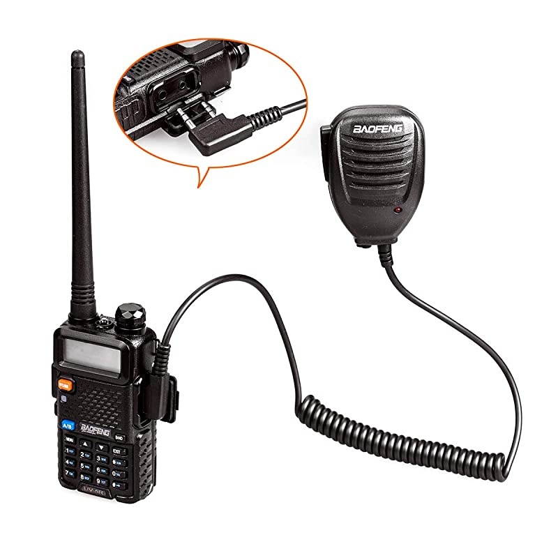 Talkie Handheld Speaker Mic, Shoulder Microphone for BaoFeng UV-5R 5RA 5RB 5RC 5RD 5RE 5REPLUS 3R+ Two Way Radio Accessories (2 Pack)