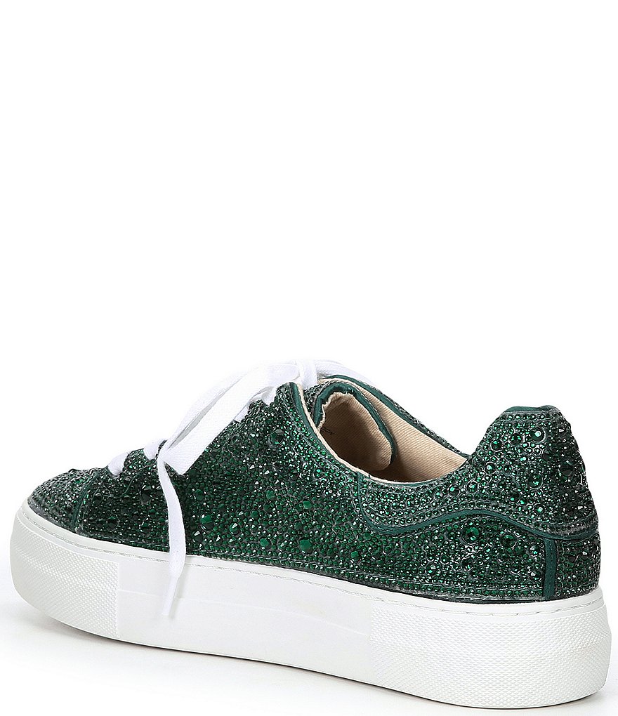 Blue by Betsey Johnson Sidny Rhinestone Embellished Platform Lace-Up Sneakers