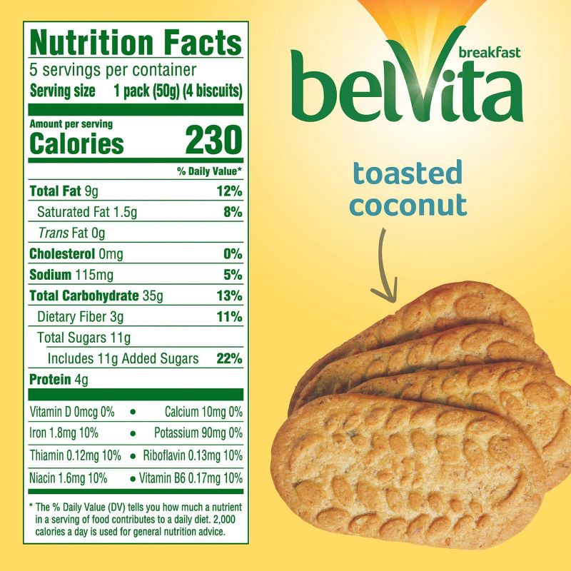 belVita Toasted Coconut Breakfast Biscuits - 5 Packs