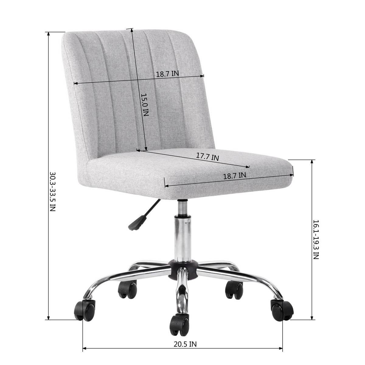 FurnitureR Task Chair Stylish Height Adjustable Swivel Office Chair, Multiple Colors