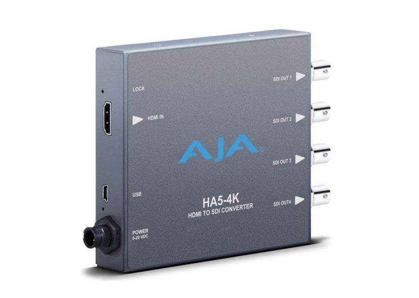 AJA HA5-4K 4K HDMI to 4K 4 x 3G-SDI Converter w support HD-HDMI to HD SDI