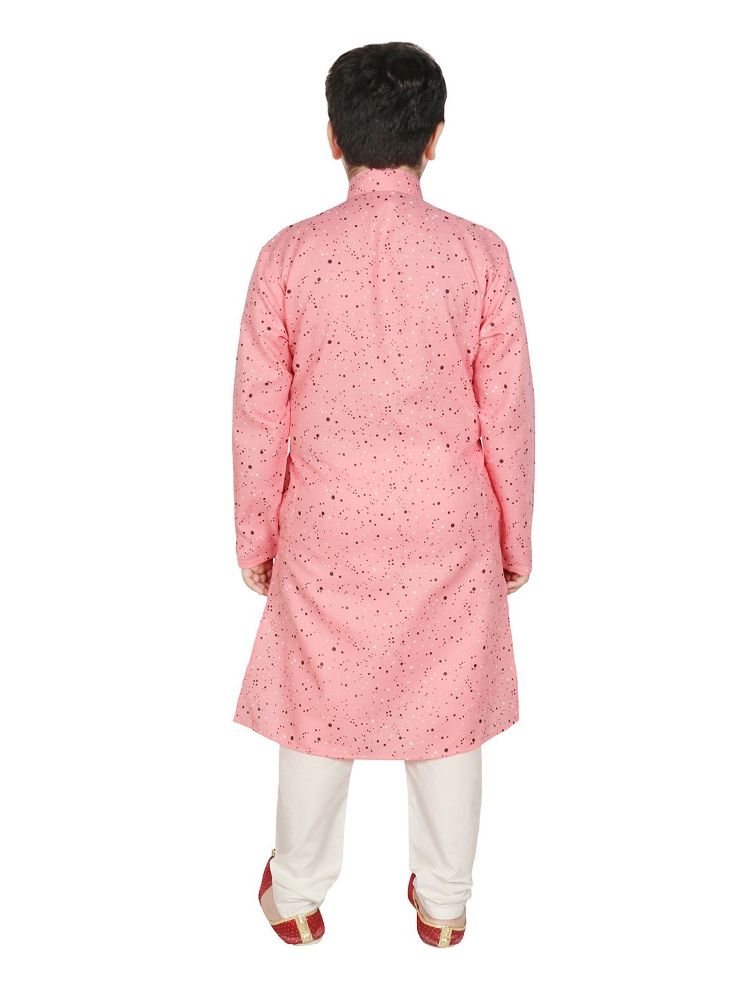 SG Yuvraj Kids Pink & White Printed Full Sleeves Kurta with Pyjamas