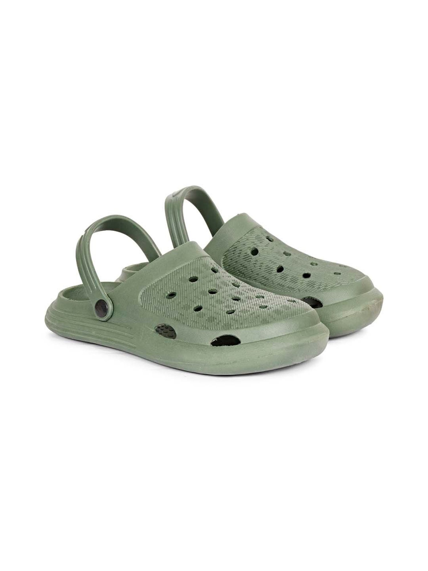 Mozafia Men's Olive Back Strap Clogs