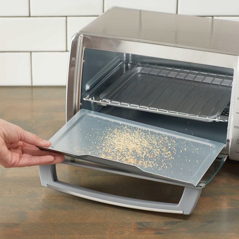 Toshiba MC25CEY-BS 6 Slice Small Stainless Convection Pizza Toaster Oven, Black