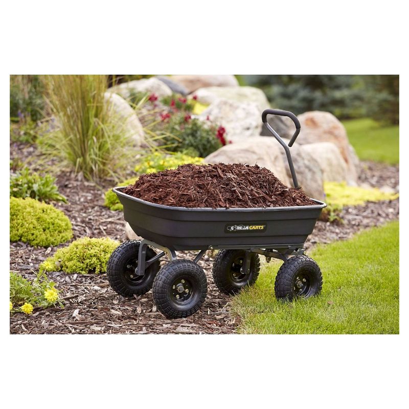 Gorilla Carts Poly Garden Dump Cart with Steel Frame and Pneumatic Tires Capacity