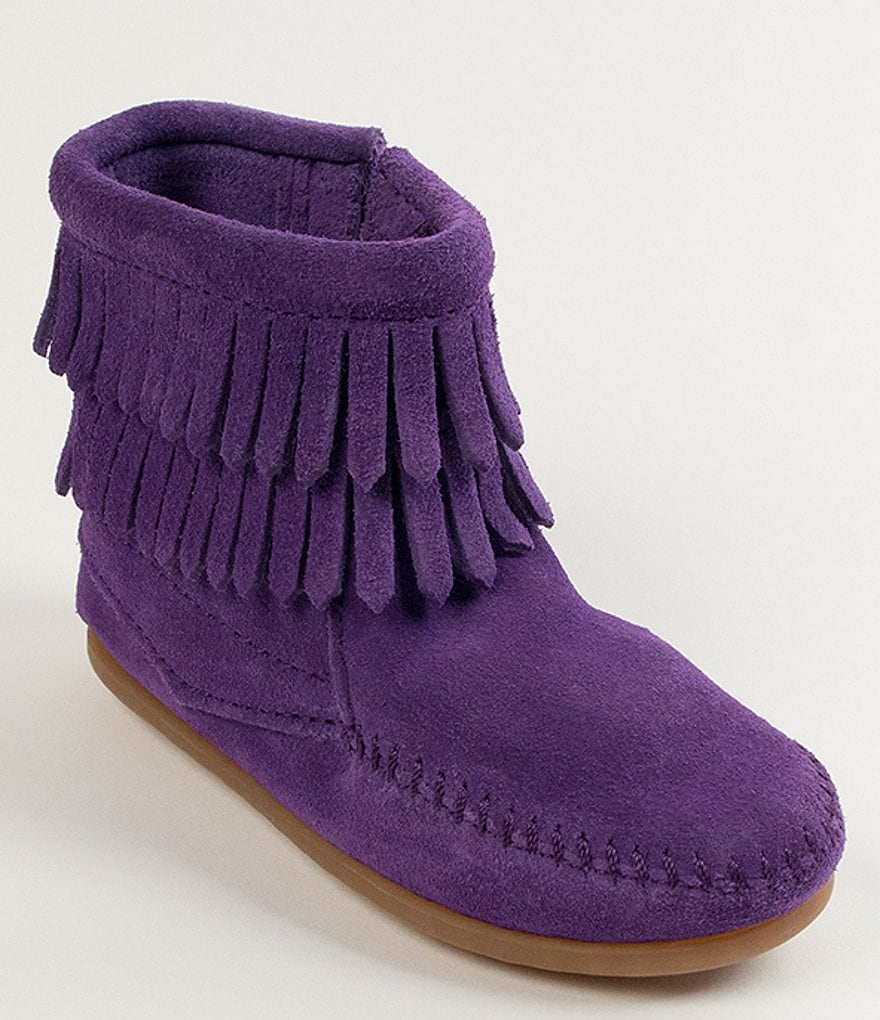 Minnetonka Girls' Double Fringe Suede Boots (Infant)