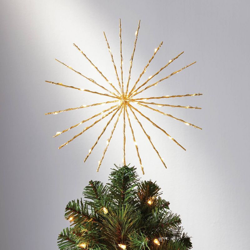 14in 70Lit Twinkling Starburst Spikes Tree Topper - Wondershop™