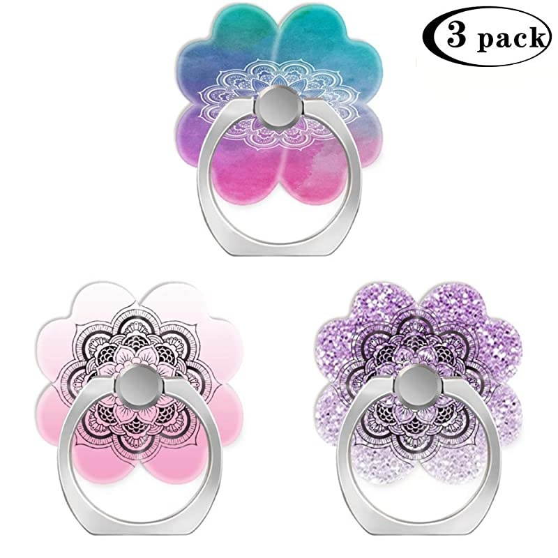 Pack Mobile Phone Ring Holder Finger GripMandala Pink Purple Glitter Cell Phone Stand Kickstand Compatible with All Smartphone