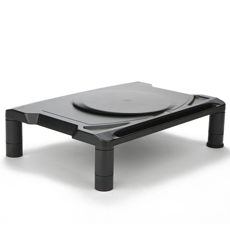 Mind Reader Rotative Extra Wide Adjustable Monitor Risers, Black