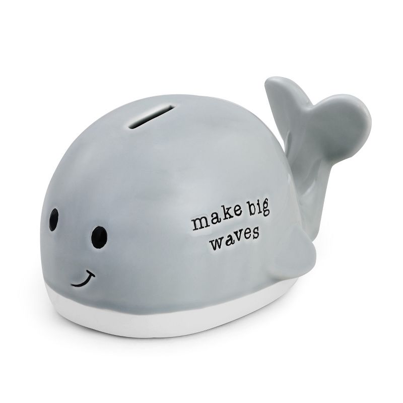 DEMDACO Big Waves Whale Bank 7 x 4 - Grey