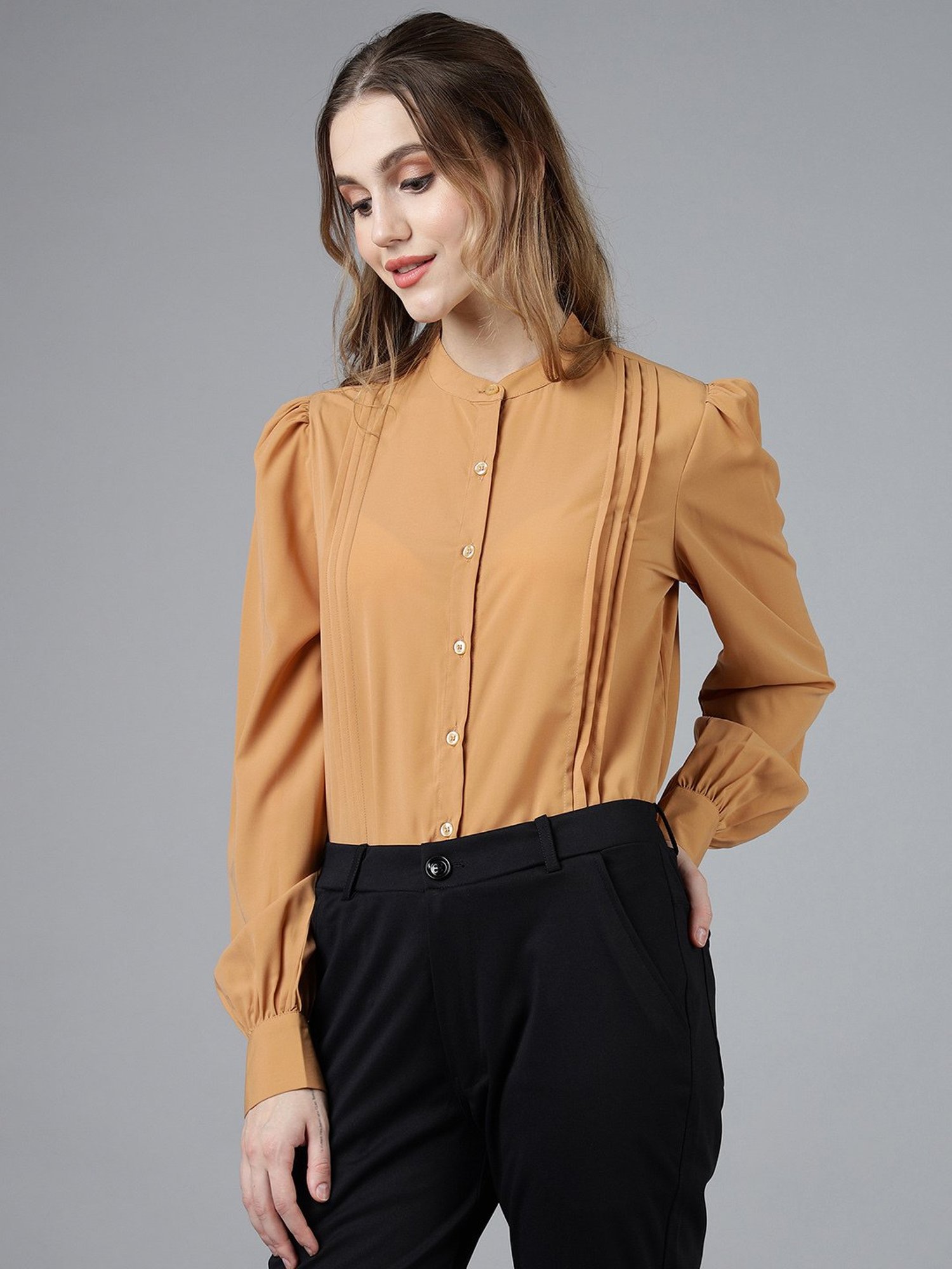 FITHUB Beige Regular Fit Shirt