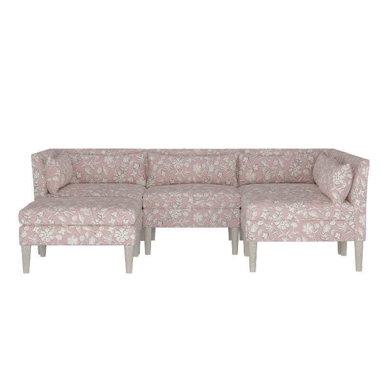 5pc Sectional Sofa Stonecrop Floral Blush - Threshold™