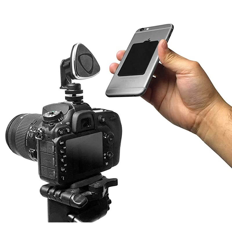 Camera Hot Shoe Magnetic Phone Mount for iPhone X 8 7 6S Plus 8 7 6S Galaxy Note 8 5 Retail Black