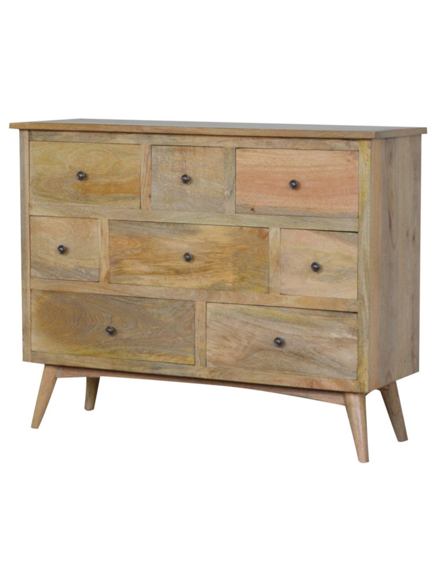 Fabindia Brown Sheesham Wood Textured Cabinet