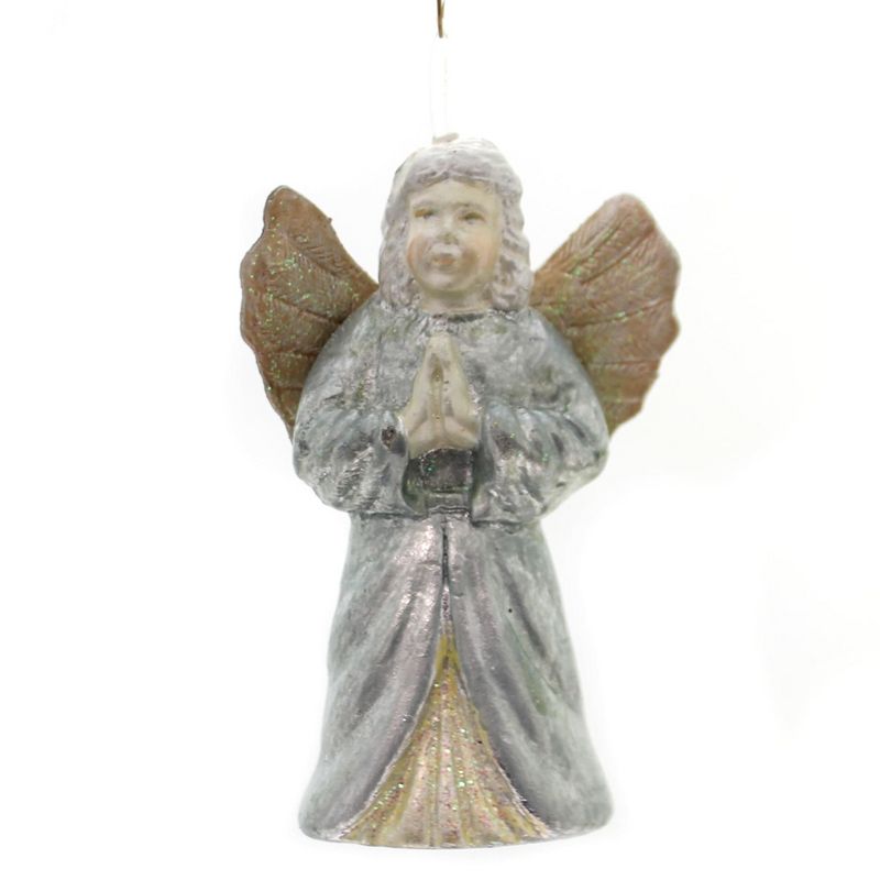 Holiday Ornaments 5.0" Sugar Frosted Bronzed Angel Ornament Religious  -  Tree Ornaments
