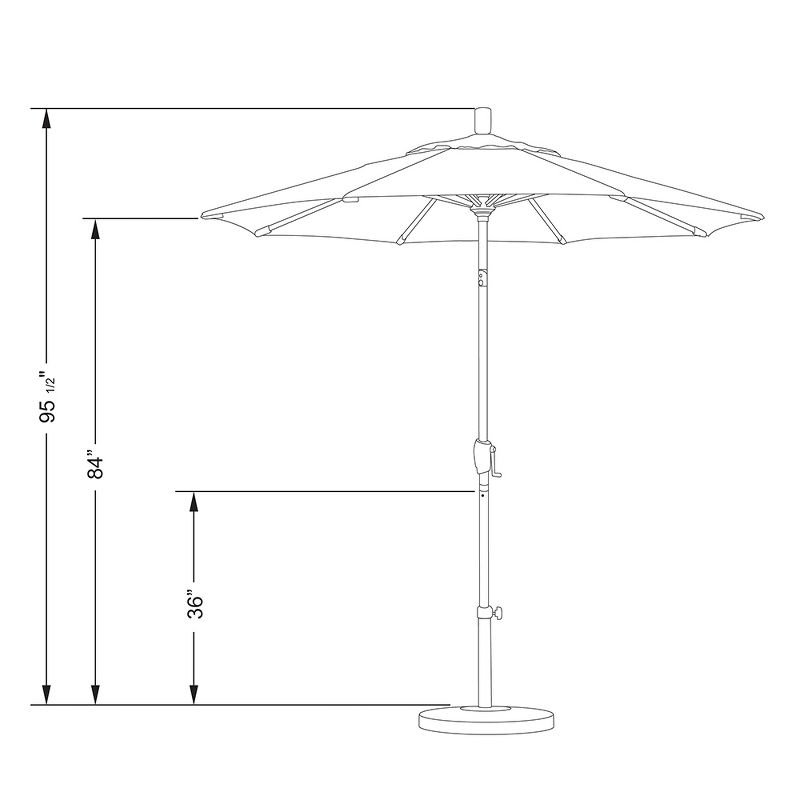 7.5' Aluminum Push Tilt Patio Umbrella - Pacific Blue