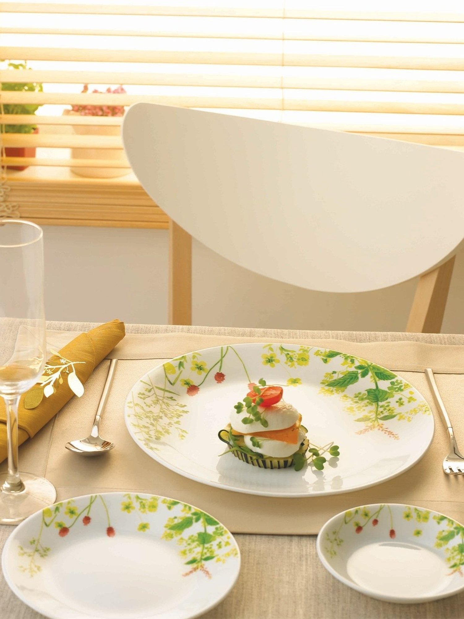 Corelle Asia Provence Garden 26cm Dinner Plate (2Pcs) & 177ml Katori (2Pcs) Pack of 4