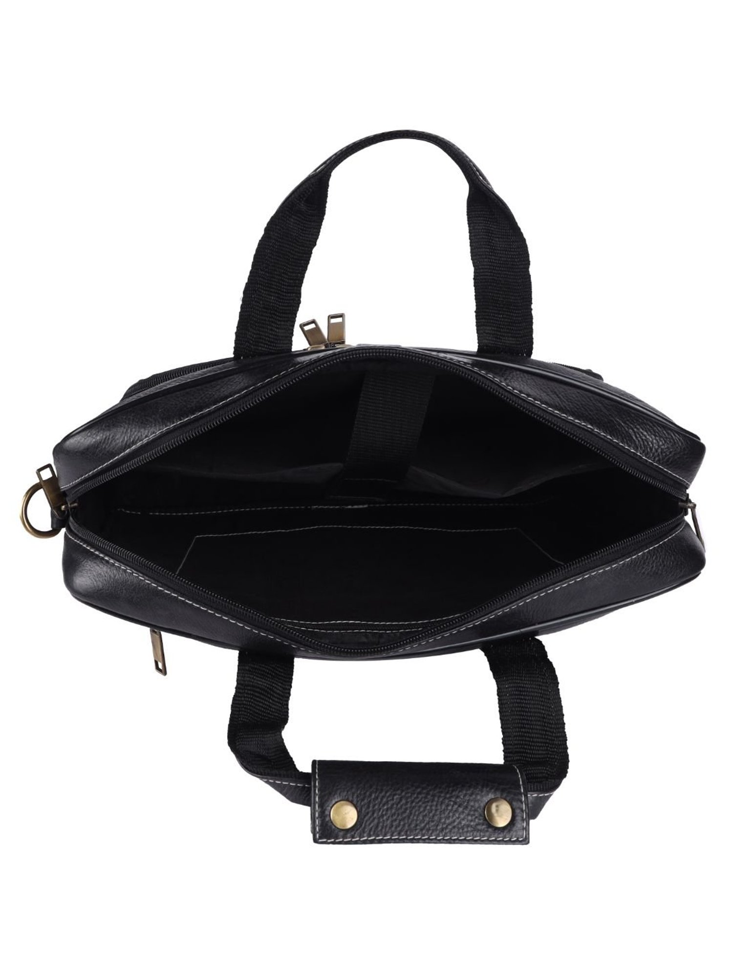 HiLEDER 100% Pure Genuine Leather Briefcase Laptop Messenger Office Bag for Men & Women, Black