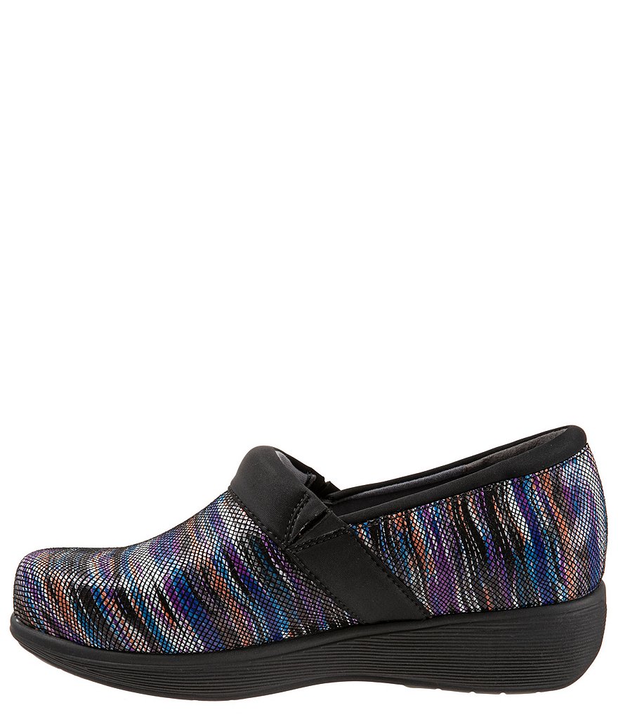 SoftWalk Meredith Sport Multi Weave Print Leather Slip-On Clogs