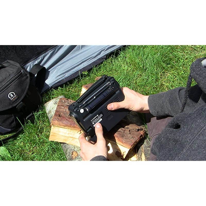 Solar Observer Wind Up Solar EmergenCrank Radio with AM, FM, NOAA Weather, Built in LED Flashlight, Cellphone Charger and AC Adapter