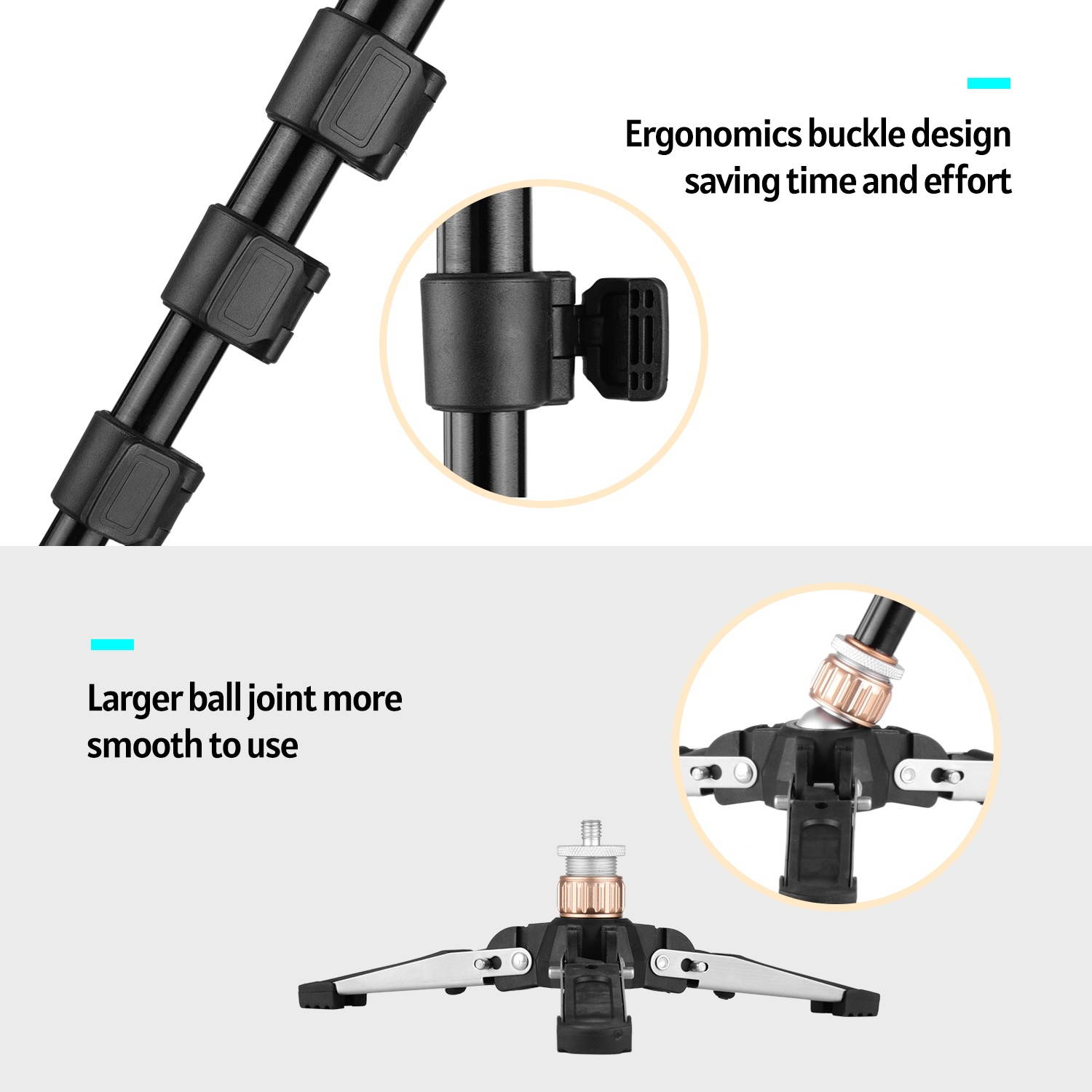 Andoer 173cm/68inch Photography Monopod Stand Aluminum Alloy 6kg Load Capacity with Detachable 3-Leg Tripod Base Pan Tilt Fluid Head Carry Bag Compatible with DSLR Cameras Camcorders