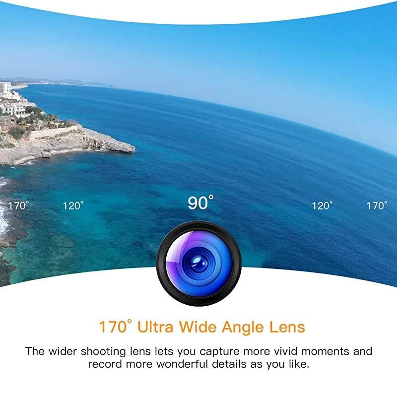 A77 Action Camera 4K WiFi Web Cam 20MP Sports Cam 30M Waterproof Underwater Camcorder with 2.4G Remote Control and 20 Accessories Kits