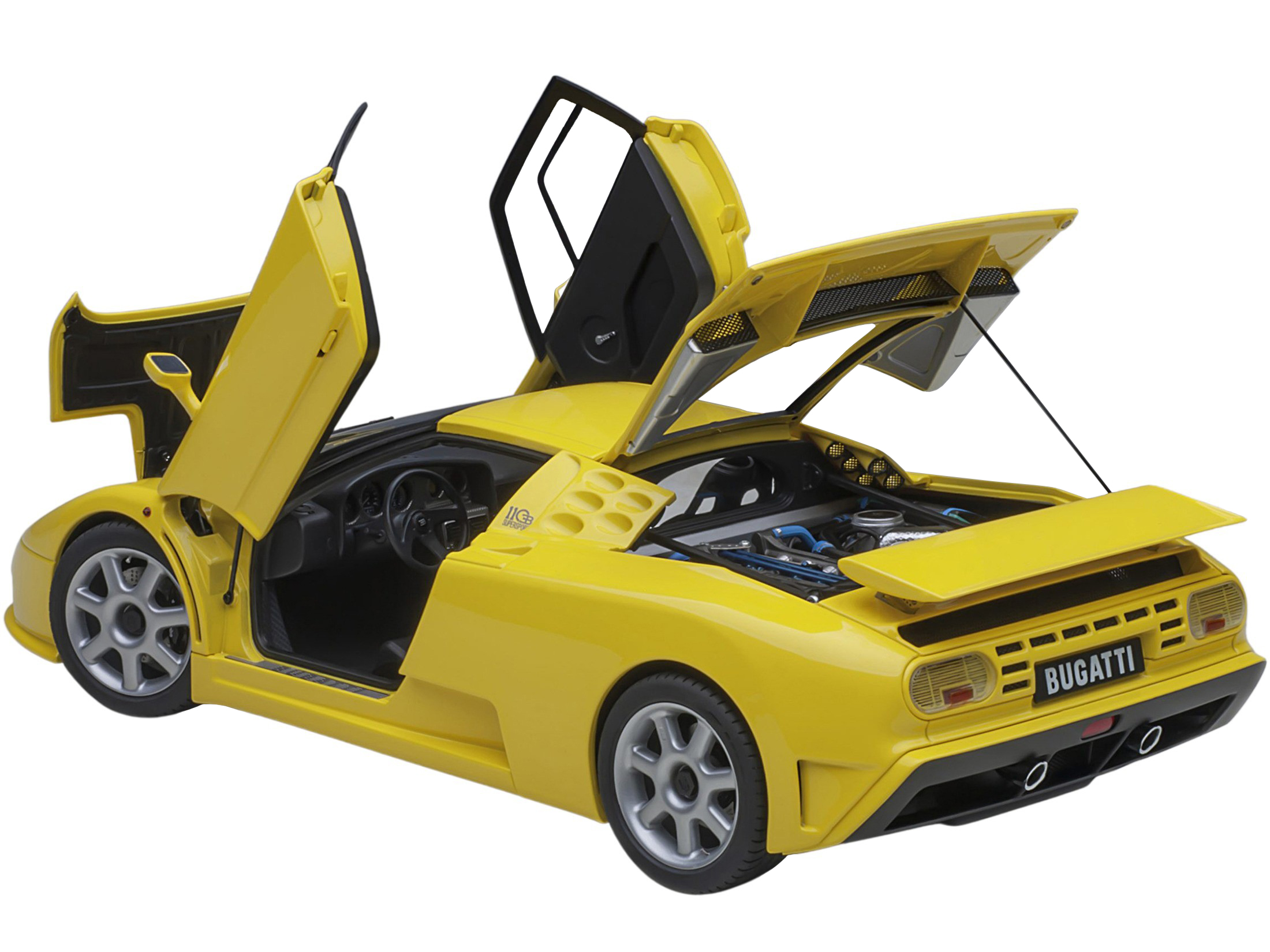 Bugatti Chiron Yellow and Black 1/24 Diecast Model Car by Maisto