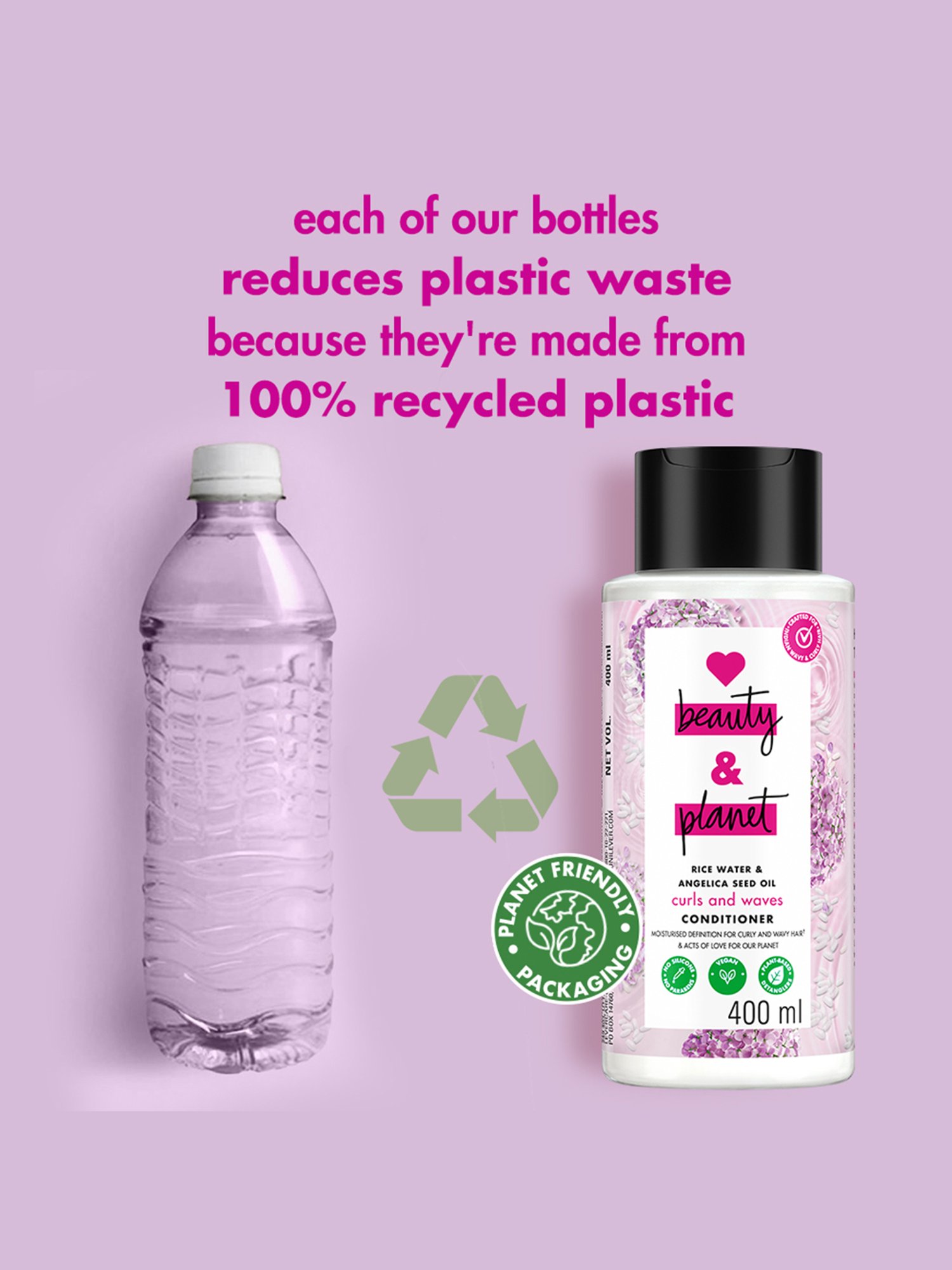 Love Beauty & Planet Rice Water & Angelica Seed Oil Curls and Waves Conditioner - 400 ml