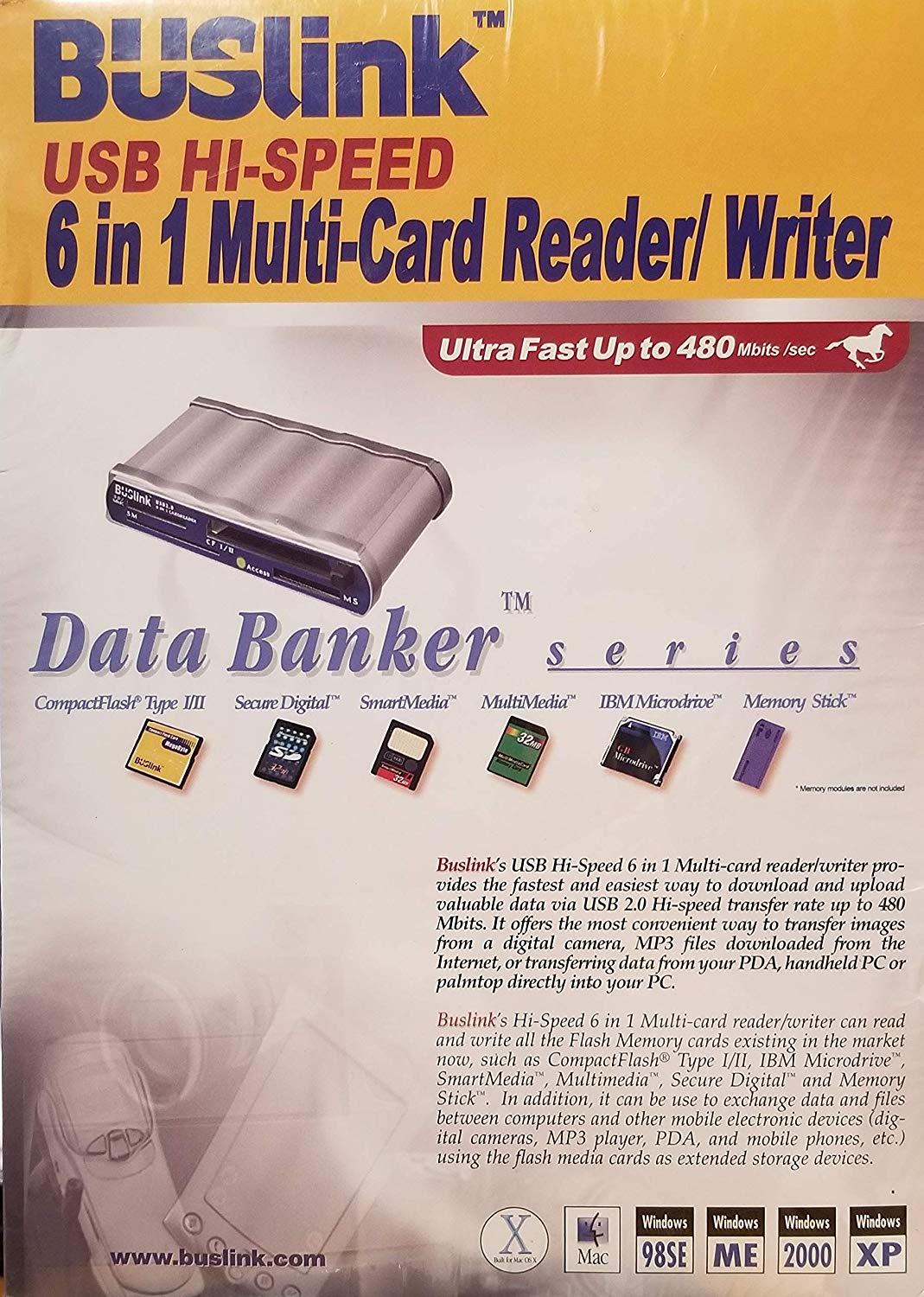 BUSlink USB Hi-Speed 6 in 1 Multi-Card Reader/Writer